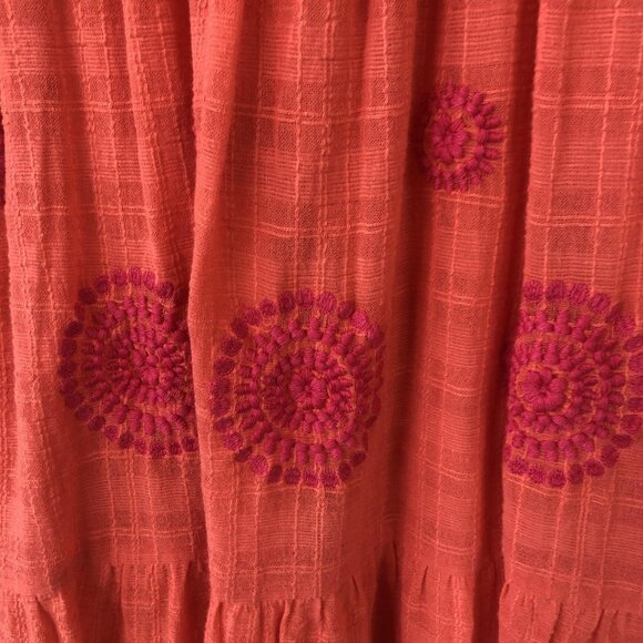 Uncle Frank Dress Womens XS Orange Pink Many Medallions Boho Embroidered NWT - Picture 12 of 16